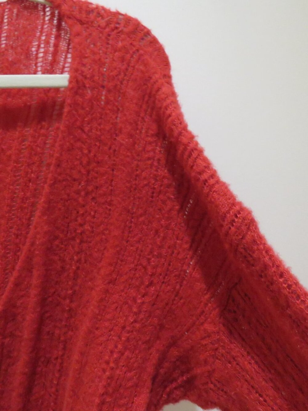 HALARA Sheer V Neck Long Sleeve Work Sweater-Front and Back Wearable Rose Bud - Picture 7 of 16